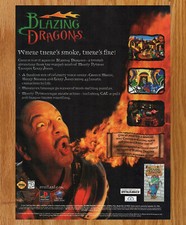 Blazing Dragons Crystal Dynamics Fire - Game Print Ad / Poster Promo Art 1996 picture