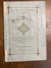 Antique Religious Book 1875 Pocket Dictionary  picture
