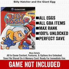 Billy Hatcher and the Giant Egg 100% Nintendo GameCube Memory Card Save CHEATS picture