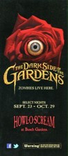 2011 Howl-O-Scream Busch Gardens Tampa Bay Fold Out Handbill - Zombies Live Here picture
