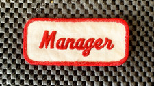 MANAGER EMBROIDERED SEW ON PATCH UNIFORM NAME TITLE 3 1/2
