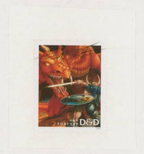 Larry Elmore Signed TSR AD&D Fantasy Art USPS Postage Stamp / BASIC Ancient Red picture