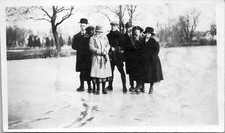 Group Family Friends Group Portrait Cold Winter Day 1920s B&W Antique VTG Photo picture