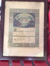 1893 First Communion Certificate In Antique Frame picture