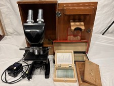 Vintage Bausch And Lomb Microscope With 4 Objectives And Case. picture