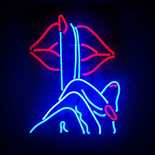 Shhh Lips It's A Secret Neon Lamp Light Sign 24