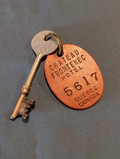 Vintage Chateau Frontenec Quebec Canada Hotel Skeleton Key & Matching Fob picture