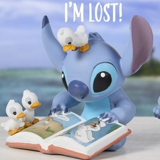 ❦ New PRECIOUS MOMENTS Disney Figurine STITCH STORYBOOK Ugly Duckling I'm Lost picture