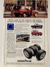 1992 Goodyear Wrangler Radials Tire Print Ad Jeep Renegade Chevy Z71 Stepside picture