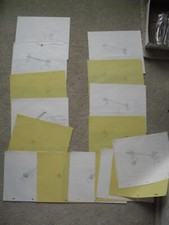 Lot of 16 Original 1990s Children's ABC Cartoon CRO Character Pencil Drawings picture