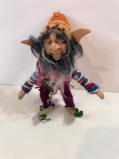 OOAK Handmade Fantasy Art Doll Elf Goblin Troll Figure Clay Fabric Vtg Troll 5