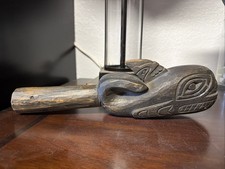 Vintage MId Century Pacific Northwest Hand carved Whale Rattle Crisp Art picture