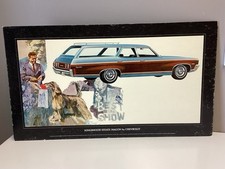 1970 Chevrolet Kingswood Estate Wagon , Cardboard Dealer Sign , 18” X 32” picture