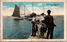 PC2581 AL Alabama Coden Fishing Dock Scene Mobile County Postcard picture