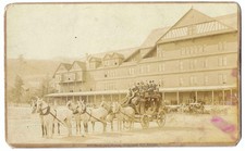 Original Frank Jay Haynes Photograph STAGECOACH, HOTEL, MAMMOTH HOT SPRINGS 1880 picture