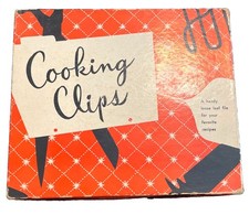 Vtg 1950s Holson Cooking Clips Recipe File Binder NEW IN BOX MCM Red Atomic NOS picture