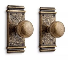 New Antique Brass Griggs Solid Bronze Interior Door Set Knob Dummy picture