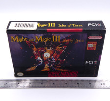 Authentic Might and Magic III Isles of Terra Super NIntendo SNES Game Box Only picture