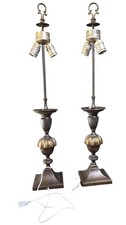 Pair of Large Bronze Table Lamps 85cm Classic Chandelier Style Vintage picture