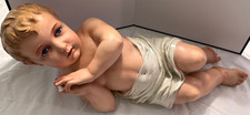 ~RARE ANTIQUE LIFE SIZE 1928 DAPRATO BABY JESUS W/ GLASS EYES 20 1/8