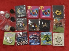 Hat Club Pin Lot 18 Total Pins White Dome Fitted Female Fuji Aux Pack Hot Wheels picture
