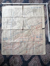Strip Map Battle Map May 1918 Space Laon Positional Battle Frontline Excellent Rare picture
