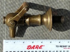 Nice Antique Brass Beer Barrel Tap Spigot With Wood Handle picture