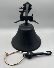 Rare Vintage Solid Brass John Deere Logo Outdoor Patio Bell Wall Mount Dinner picture