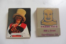VTG UNSTRUCK MATCHES POKER CHIMP MONKEY FRANK FAT'S LIQUORS FUNNY MATCHBOOK RARE picture