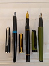 Vtg 3x Fountain Pen - Steel Nibs - Pelikan Platignum Waterman  picture