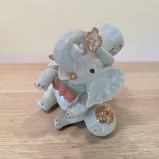Lenox Irish Luck Elephant Figurine Porcelain St Patricks Day Gold Accents 3.75in picture
