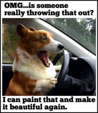 Funny corgi  dog  refrigerator magnet 3 1/2 X 4 1/2 