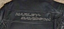 Harley Davidson L Large Mens LEATHER Coat  Jacket  Zip out liner gently used picture
