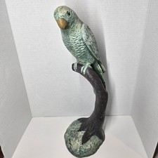 Vtg Rare Unique Green Parrot Bird on a Tree Branch 19