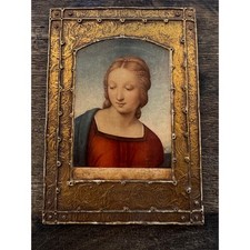 Vintage Guild Studios Raphael Portrait Plaque B.M. Rieppel Florentine Gold Frame picture