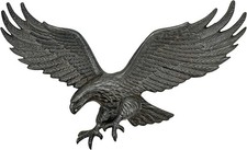 Cast Iron Black Eagle Wall Decor, Outdoor Metal Eagle Statue for Wall Art, USA picture