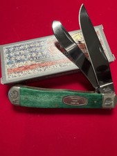 2005 Case XX Trapper Shepherd Hills Dated Shield. Smooth Green Bone W/ Scroll picture