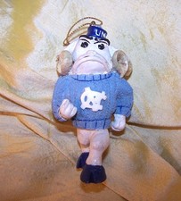 NICE University of North Carolina resin mascot Christmas ornament, 3 1/2