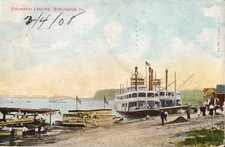 1908 Burlington Iowa Steamboat Landing Vintage Postcard JJ Curran picture