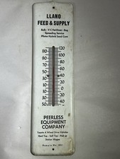 Vintage Llano Feed Supply Advertising Thermometer Fertilizier Seed Corn Peerless picture