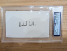 Michael Crichton Signed Autographed Index Card Writer Author PSA Slab Auto picture