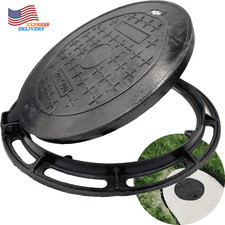 20” Cast Iron Manhole Cover and Frame Black Septic Tank Lid with Base picture