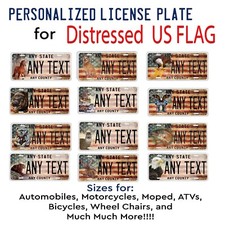 Wild Animals US Flag Auto License Plate Tag Car Bike ATV Keychain Fridge Magnet picture