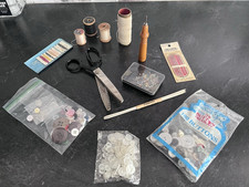 Vintage Sewing Lot - Buttons, Scissors, Thread, Needles and Much More - PLS READ picture