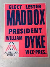 Vintage Poster For American Party Presidential Candidate Lester Maddux picture