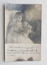 1908 Real Photo Children Portrait Savoy, Illinois RPPC Old Postcard picture