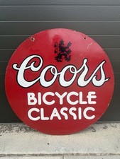 Original Coors Classic Hand painted Double Sided  Cycling Road Bike Race Sign picture