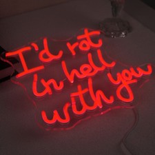 I’d Rot in Hell with You Neon Sign, Gothic Wedding LED Wall Light for Halloween picture