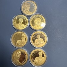Donald Trump Presidential Commemorative Gold Plated Token Medal Set Lot 7 MAGA picture