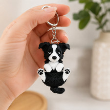 Articulated Border Collie Dog Keychain Cute 3D Printed Gift for Dog Lovers USA picture